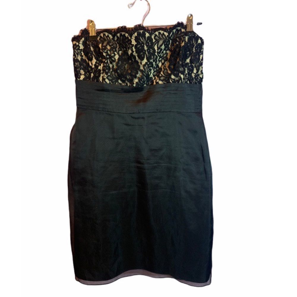 Ann Taylor Strapless Black Lace Dress 12P